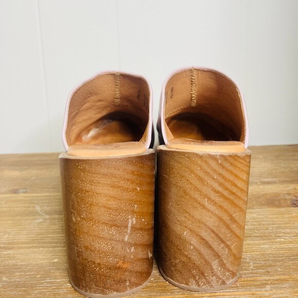 Free People Blush Leather Mules with Wooden Platform - Picture 2 of 7